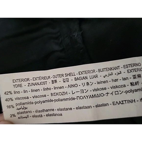 Zara SZ S Corset Top Black Cropped Ruffle Side Zip Elastic Back Linen Blend - Picture 6 of 8